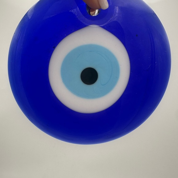 Large Turkish Blue Evil Eye Protection Amulet Wall Hanging Decor Blue Glass Luck - Picture 4 of 4